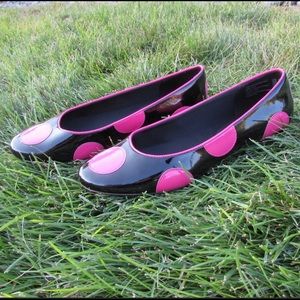 Alice & Olivia patent leather polka dot flats NWT